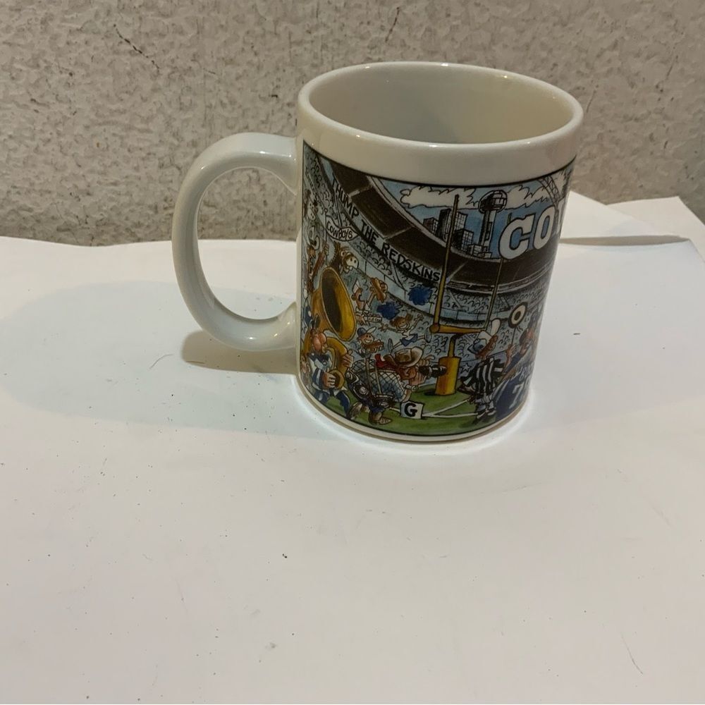 Dallas Cowboys NFL Custom Edge Cartoon Coffee Mug Rare Vintage 1994 VTG Stadium